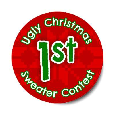 first place ugliest christmas sweater contest sticker