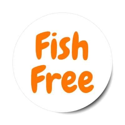 fish free warning allergy orange stickers, magnet