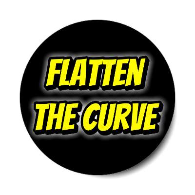 flatten the curve black shadow sticker