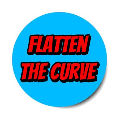 flatten the curve medium light blue sticker