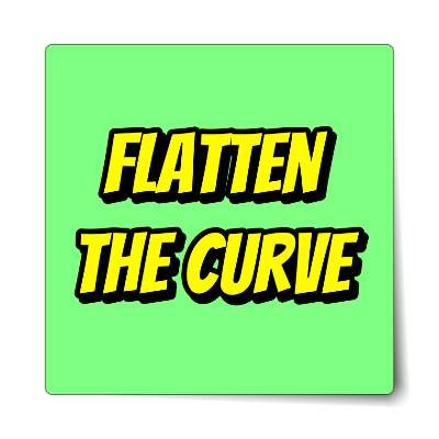 flatten the curve pastel green sticker