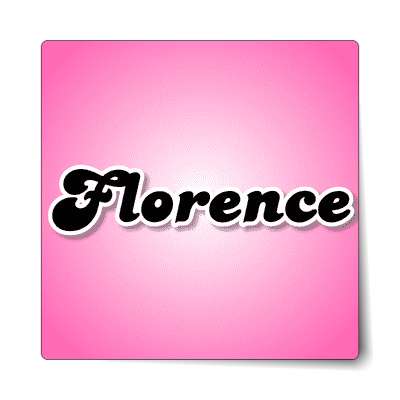 florence female name pink sticker
