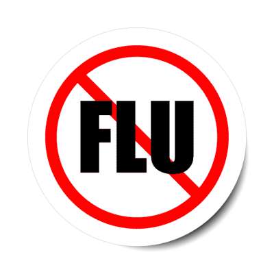 flu circle slash white stickers, magnet