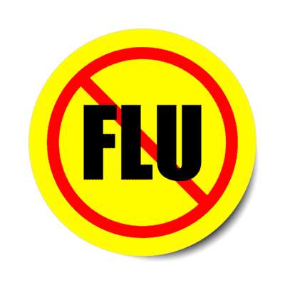 flu circle slash yellow stickers, magnet