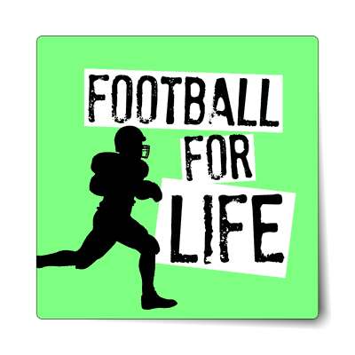 football for life silhouette player sticker