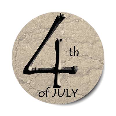 fourth of july independence day bevel sticker