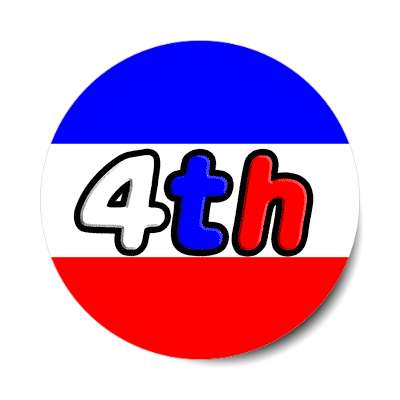 fourth of july independence day red white blue black outline sticker