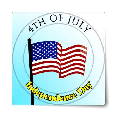 fourth of july independence day waving american flag sticker