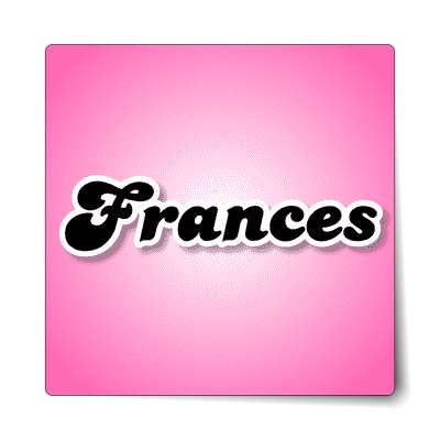 frances female name pink sticker