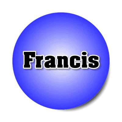 francis male name blue sticker