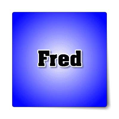 fred male name blue sticker
