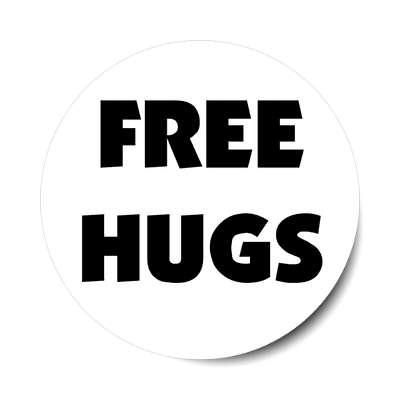 free hugs white bold sticker