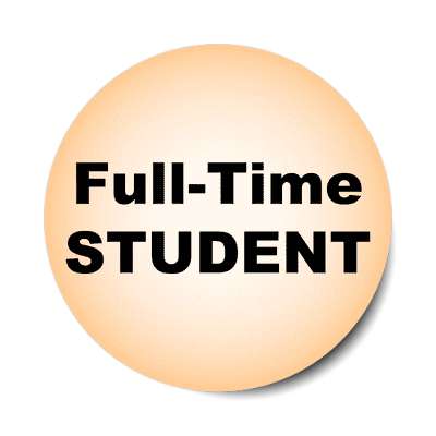 full time student peach sticker