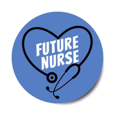 future nurse stethoscope heart blue stickers, magnet
