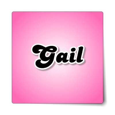 gail female name pink sticker