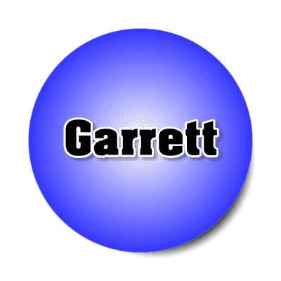 garrett male name blue sticker