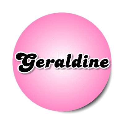 geraldine female name pink sticker