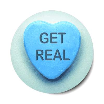 get real blue heart candy sticker