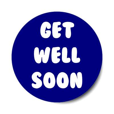 get well soon cute dark blue sticker