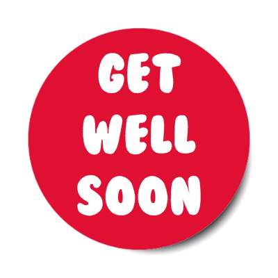 get well soon cute red sticker