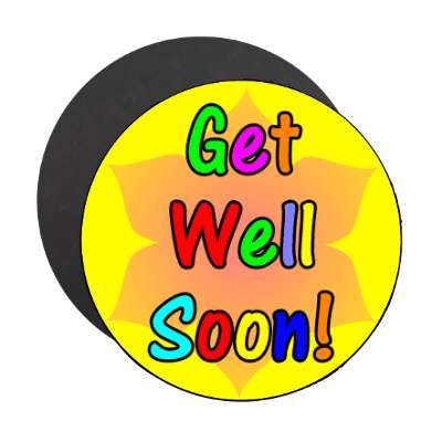 get well soon flower silhouette rainbow magnet