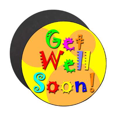 get well soon polka dot festive rainbow magnet