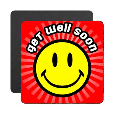 get well soon magnet smile face red
