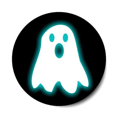 ghost open mouth black sticker
