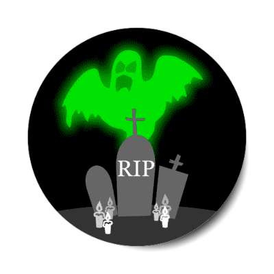 ghost tombstone rip sticker