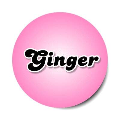 ginger female name pink sticker