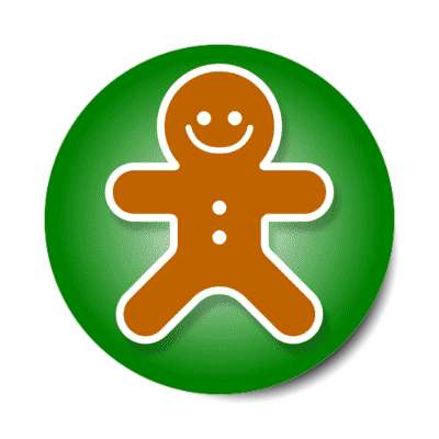 gingerbread cookie christmas green sticker