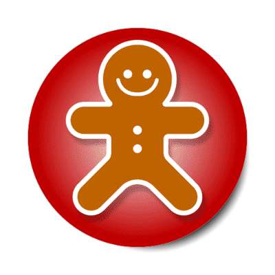 gingerbread cookie christmas red sticker