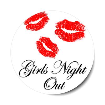 girls night out lipstick red sticker