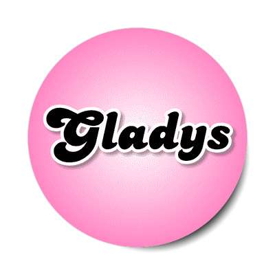 gladys female name pink sticker
