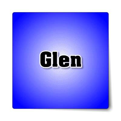 glen male name blue sticker