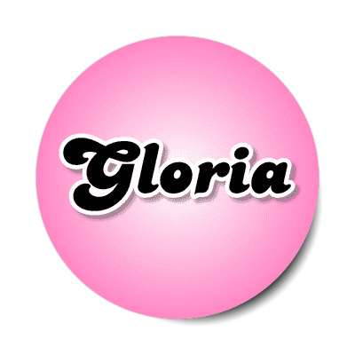 gloria female name pink sticker