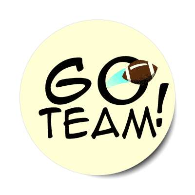 go team thrown football cream sticker