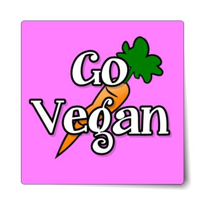 go vegan carrot magenta sticker