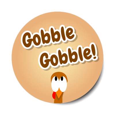gobble gobble cute turkey looking up sticker