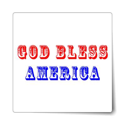 god bless america classic white sticker
