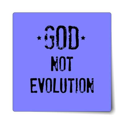 god not evolution blue sticker