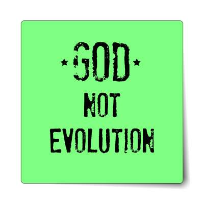 god not evolution light green sticker
