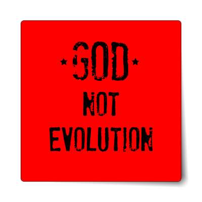 god not evolution red sticker