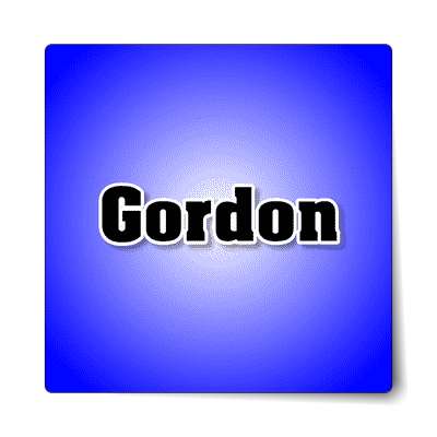 gordon male name blue sticker