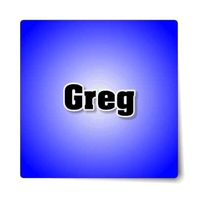 greg male name blue sticker