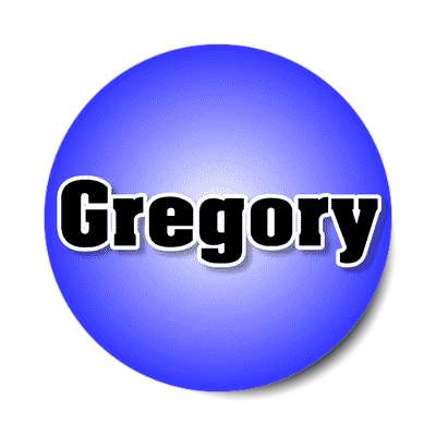 gregory male name blue sticker