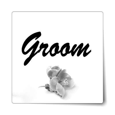 groom bold brush one grey flower bottom sticker