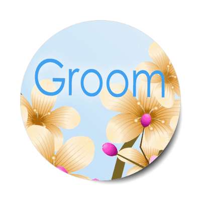 groom bright flowers light blue sticker