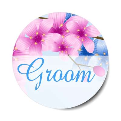 groom bright flowers rectangle half sticker