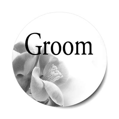 groom classic grey fade quarter flowers sticker